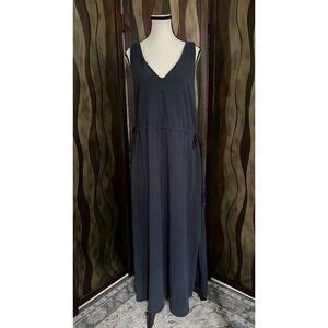 NWT Lilla P Drawcord Waist Maxi Dress in Navy. Size M.